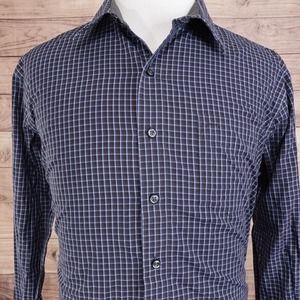 VAN HEUSEN STUDIO SLIM FIT LONG SLEEVE PLAID BUTTON DOWN SHIRT MENS SIZE XL